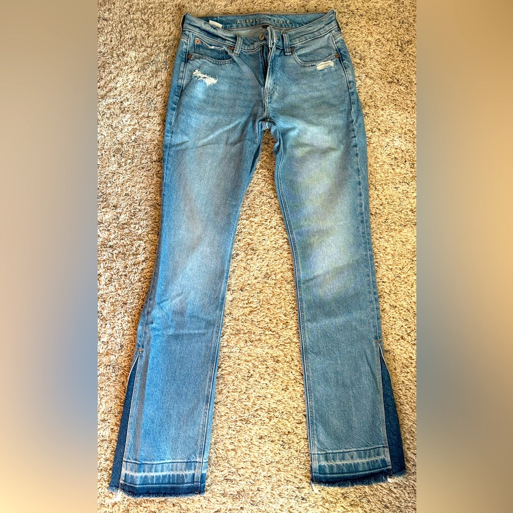90s low rise kick boot American Eagle jeans